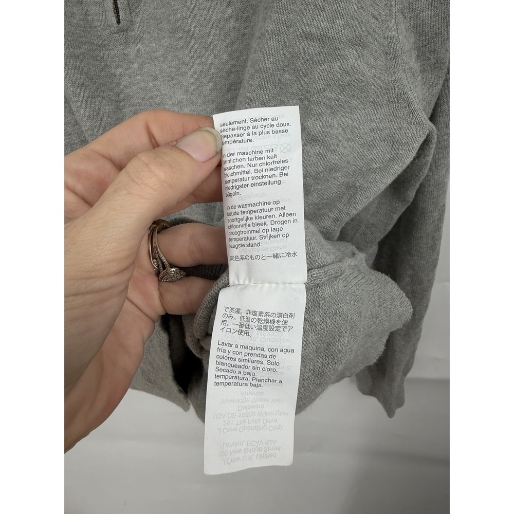J.Crew Factory Half Zip Pullover Men Medium Heather Gray Sweater Casual Classic - Picture 5 of 8